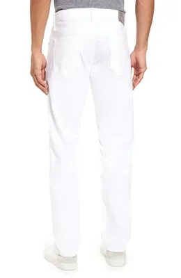 AG AG Everett Stretch Sateen Slim Straight Pants in White — Men Winter white Pants