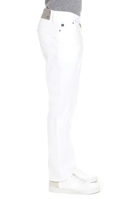 AG AG Everett Stretch Sateen Slim Straight Pants in White — Men Winter white Pants