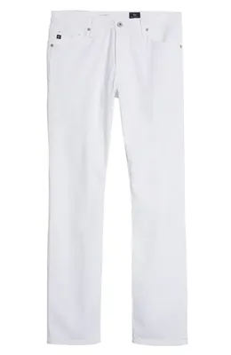 AG AG Everett Stretch Sateen Slim Straight Pants in White — Men Winter white Pants