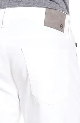 AG AG Everett Stretch Sateen Slim Straight Pants in White — Men Winter white Pants