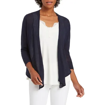 NIC+ZOE NIC+ZOE Convertible Cardigan in Dark Indigo — Women Summer navy Tops