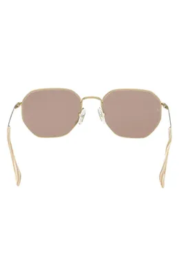 rag & bone rag & bone 53mm Geometric Sunglasses in Silver /Navy Horn /Blue in Bronze/Bone Horn/Brown — Unisex Autumn tan Accessories