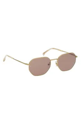 rag & bone rag & bone 53mm Geometric Sunglasses in Silver /Navy Horn /Blue in Bronze/Bone Horn/Brown — Unisex Autumn tan Accessories
