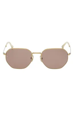 rag & bone rag & bone 53mm Geometric Sunglasses in Silver /Navy Horn /Blue in Bronze/Bone Horn/Brown — Unisex Autumn tan Accessories