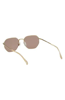 rag & bone rag & bone 53mm Geometric Sunglasses in Silver /Navy Horn /Blue in Bronze/Bone Horn/Brown — Unisex Autumn tan Accessories