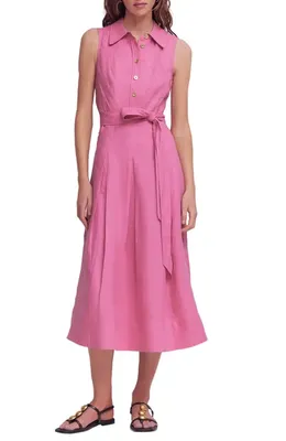 Boden Boden Belinda Linen Shirt Dress in Pink — Women Spring pink Dresses