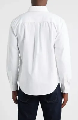 AG AG Dean Classic Fit Button-Down Shirt in White — Men Winter white Tops