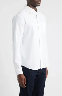 AG AG Dean Classic Fit Button-Down Shirt in White — Men Winter white Tops