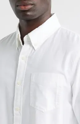 AG AG Dean Classic Fit Button-Down Shirt in White — Men Winter white Tops