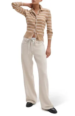 rag & bone rag & bone Harper Stripe Cardigan in Camel — Women Autumn tan Sweaters & Knits