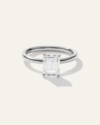 Quince Quince Women's Lab Grown Diamond Emerald Comfort Fit Engagement Ring 1.50ct in White Gold — Women Summer ivory Accessories