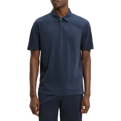 Theory Theory One Button Polo in Tinted Baltic — Men Winter navy Polos