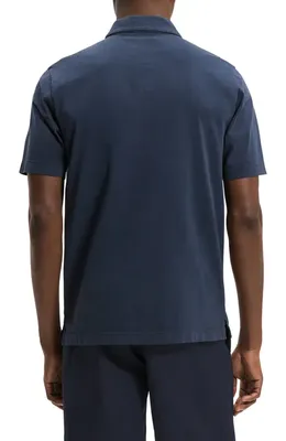 Theory Theory One Button Polo in Tinted Baltic — Men Winter navy Polos