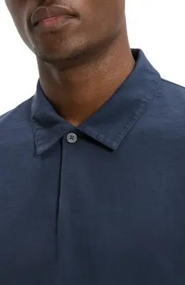 Theory Theory One Button Polo in Tinted Baltic — Men Winter navy Polos