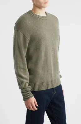 FRAME FRAME Cashmere Crewneck Sweater in Smoky Green — Men Autumn grey Tops