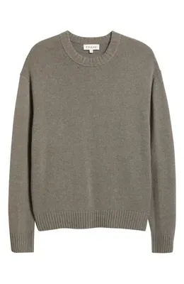FRAME FRAME Cashmere Crewneck Sweater in Smoky Green — Men Autumn grey Tops