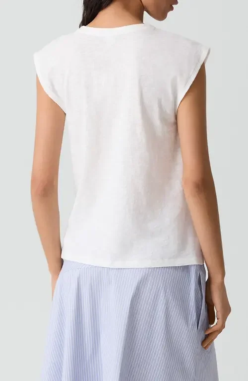 Theory Theory Organic Cotton Button-Up Vest in White — Women Winter white Tops