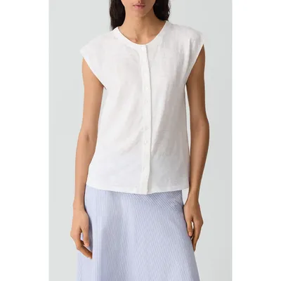 Theory Theory Organic Cotton Button-Up Vest in White — Women Winter white Tops