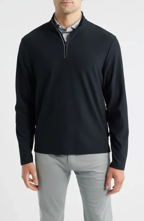 johnnie-O johnnie-O Hoppin Rib Quarter Zip in Black — Men Winter black Tops