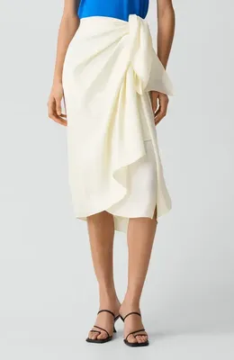 Theory Theory Convertible Satin Skirt in Lemongrass — Women Spring white Skirts