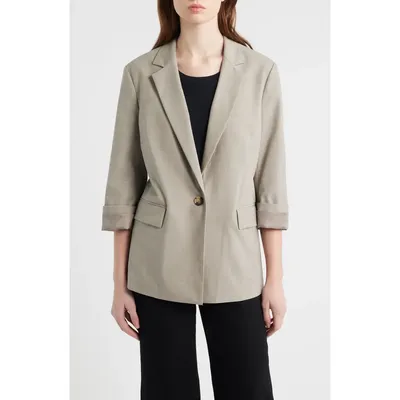 rag & bone rag & bone Jennie Wool Blend Blazer in Light Taupe — Women Autumn tan Blazers