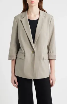 rag & bone rag & bone Jennie Wool Blend Blazer in Light Taupe — Women Autumn tan Blazers