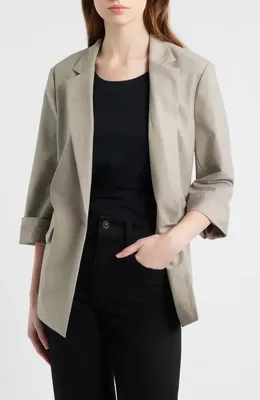 rag & bone rag & bone Jennie Wool Blend Blazer in Light Taupe — Women Autumn tan Blazers