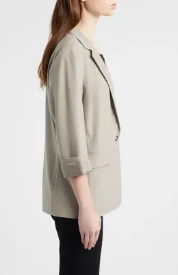 rag & bone rag & bone Jennie Wool Blend Blazer in Light Taupe — Women Autumn tan Blazers