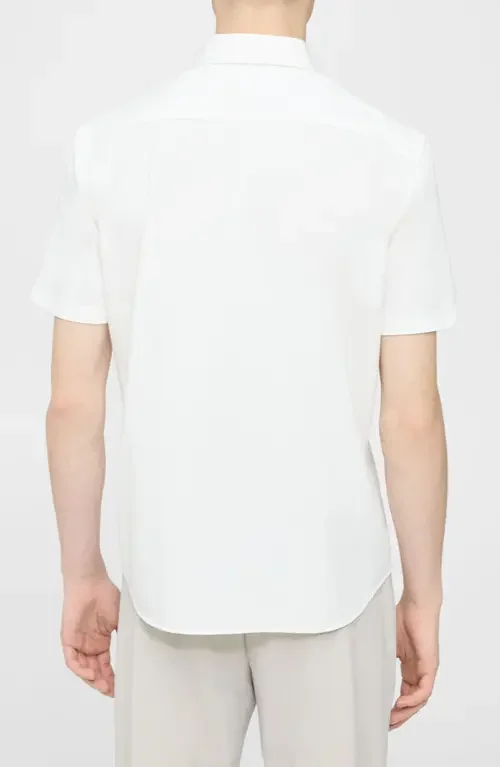 Theory Theory Irving Short Sleeve Button-Up Shirt in White — Men Winter white Tops