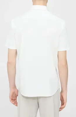 Theory Theory Irving Short Sleeve Button-Up Shirt in White — Men Winter white Tops
