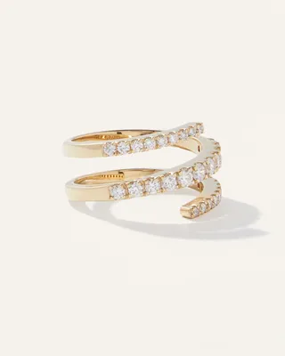 Quince Quince | Women's 14K Gold Diamond Spiral Ring in Yellow Gold — Women Autumn gold Accessories
