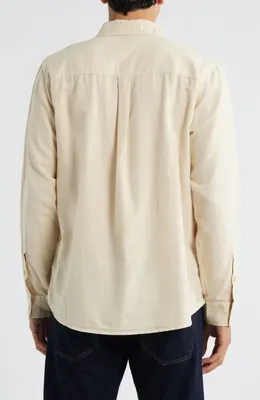 AG AG Wesley Linen & Cotton Button-Up Shirt in Natural Ivory — Men Spring ivory Tops