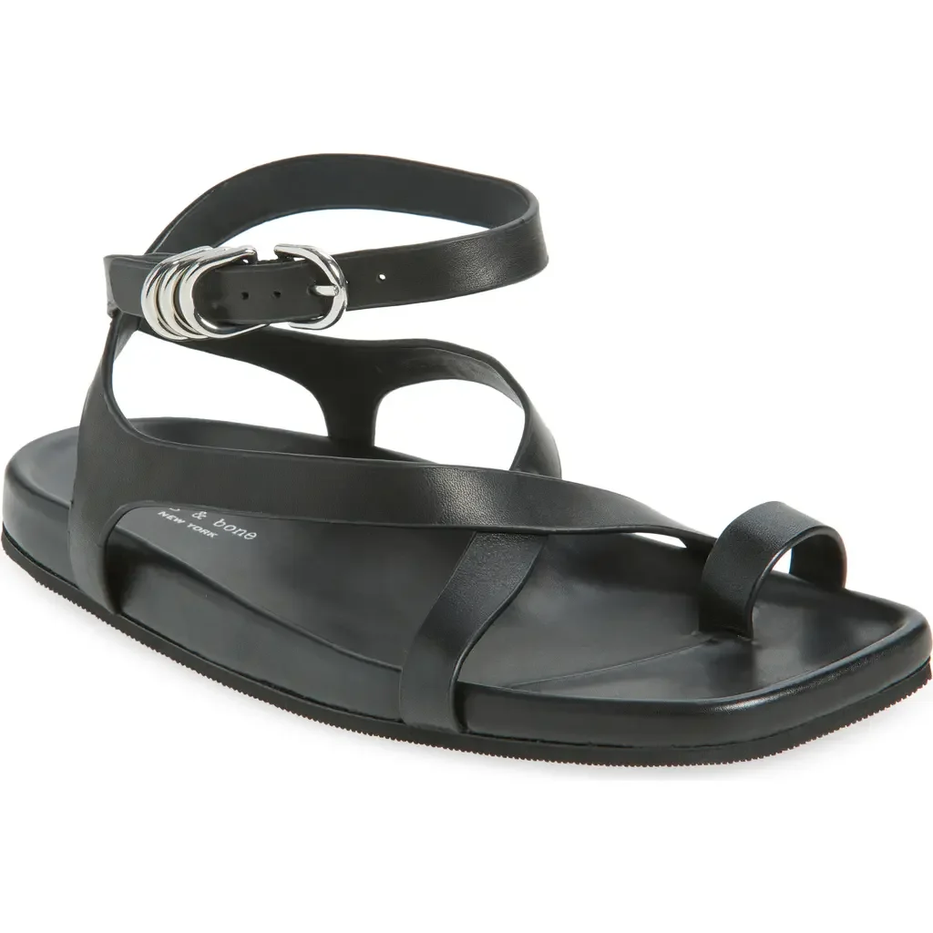 rag & bone rag & bone Rue Ankle Strap Sandal in Black — Women Winter black Shoes