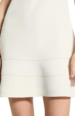 Theory Theory Bateau Neck Tiered Minidress in Rice — Women Spring white Mini Dresses