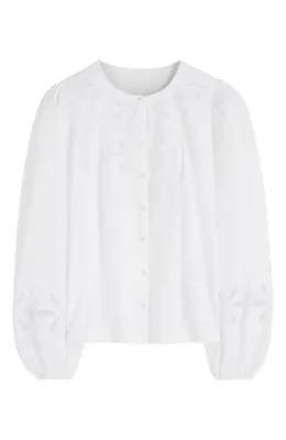 Boden Boden Annabelle Scallop Cutwork Lace Top in White — Women Winter white Tops