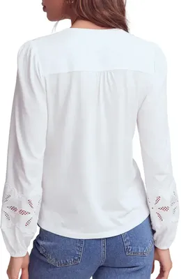 Boden Boden Annabelle Scallop Cutwork Lace Top in White — Women Winter white Tops