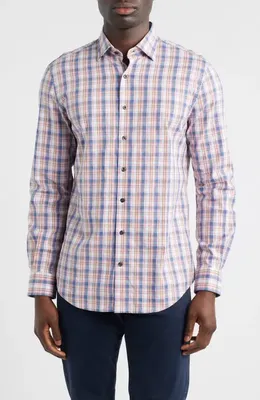 johnnie-O johnnie-O Jordi Plaid Button-Up Shirt in Lollipop — Men Spring silver Tops