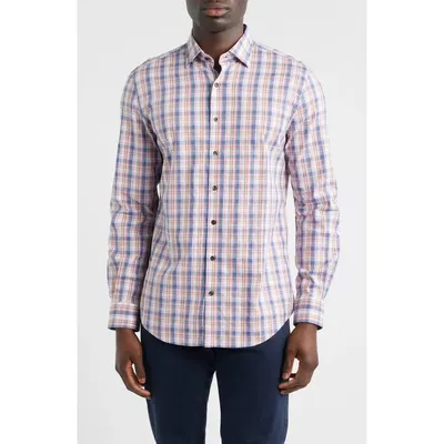 johnnie-O johnnie-O Jordi Plaid Button-Up Shirt in Lollipop — Men Spring silver Tops