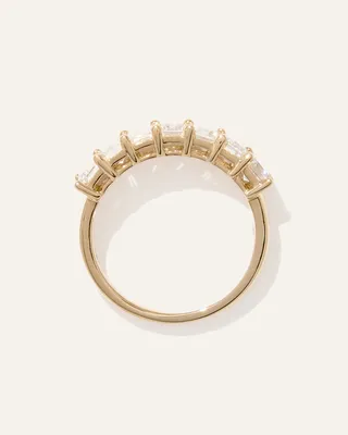 Quince Quince Women's Lab Grown Diamond Emerald Seven Stone Band Rings in Yellow Gold — Women Spring camel Accessories