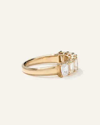 Quince Quince Women's Lab Grown Diamond Emerald Seven Stone Band Rings in Yellow Gold — Women Spring camel Accessories