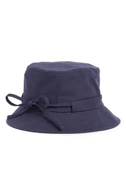 Vince Vince Adjustable Tie Cotton Canvas Bucket Hat in Coastal Blue — Women Summer navy Accessories