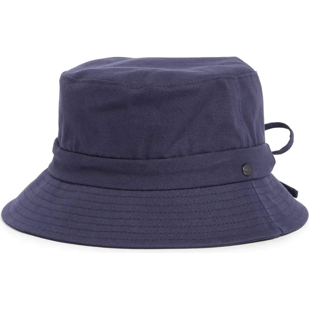 Vince Vince Adjustable Tie Cotton Canvas Bucket Hat in Coastal Blue — Women Summer navy Accessories