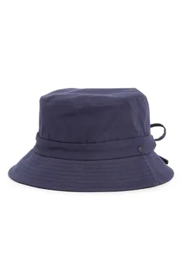 Vince Vince Adjustable Tie Cotton Canvas Bucket Hat in Coastal Blue — Women Summer navy Accessories