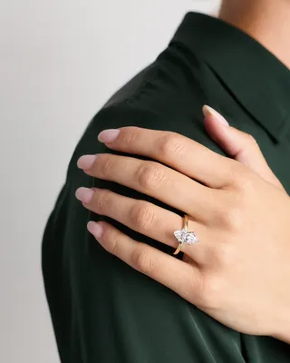 Quince Quince | Women's Lab Grown Diamond Marquise Comfort Fit Engagement Ring 2ct in Yellow Gold — Women Spring gold Accessories