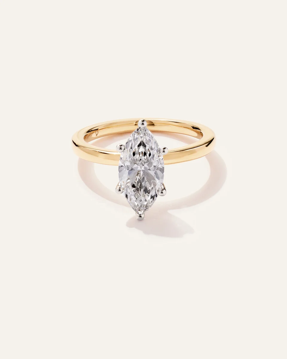 Quince Quince | Women's Lab Grown Diamond Marquise Comfort Fit Engagement Ring 2ct in Yellow Gold — Women Spring gold Accessories