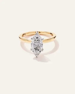 Quince Quince | Women's Lab Grown Diamond Marquise Comfort Fit Engagement Ring 2ct in Yellow Gold — Women Spring gold Accessories