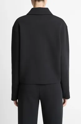 Vince Vince Collared Half Zip Top in Black — Women Winter black Tops