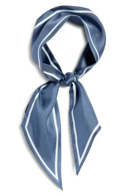 Vince Vince Stripe Silk Scarf in Azul — Women Summer grey Accessories