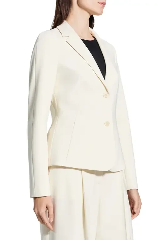 Theory Theory Admiral Crepe Blazer in Rice — Women Spring white Outerwear