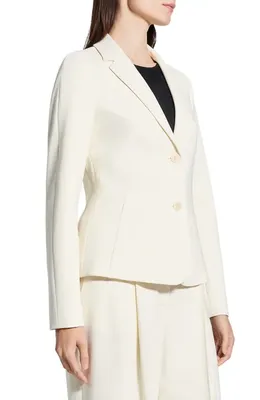 Theory Theory Admiral Crepe Blazer in Rice — Women Spring white Outerwear